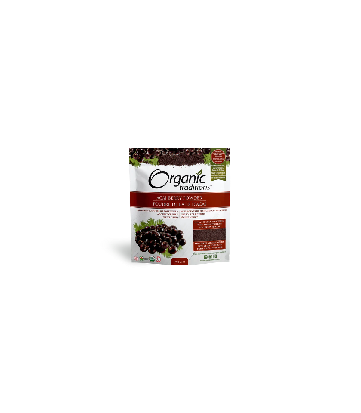 Organic Traditions 오가닉 트래디션 아사이베리 분말 냉건조 100g | 매일 업데이트되는 특가 상품 | VITASHOP