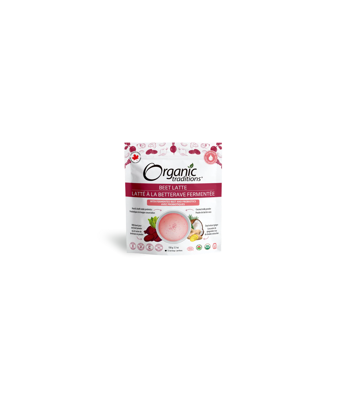 Organic Traditions Latte Beet With Probiotics 150 g | Unbeatable Prices, Daily Deals | VITASHOP