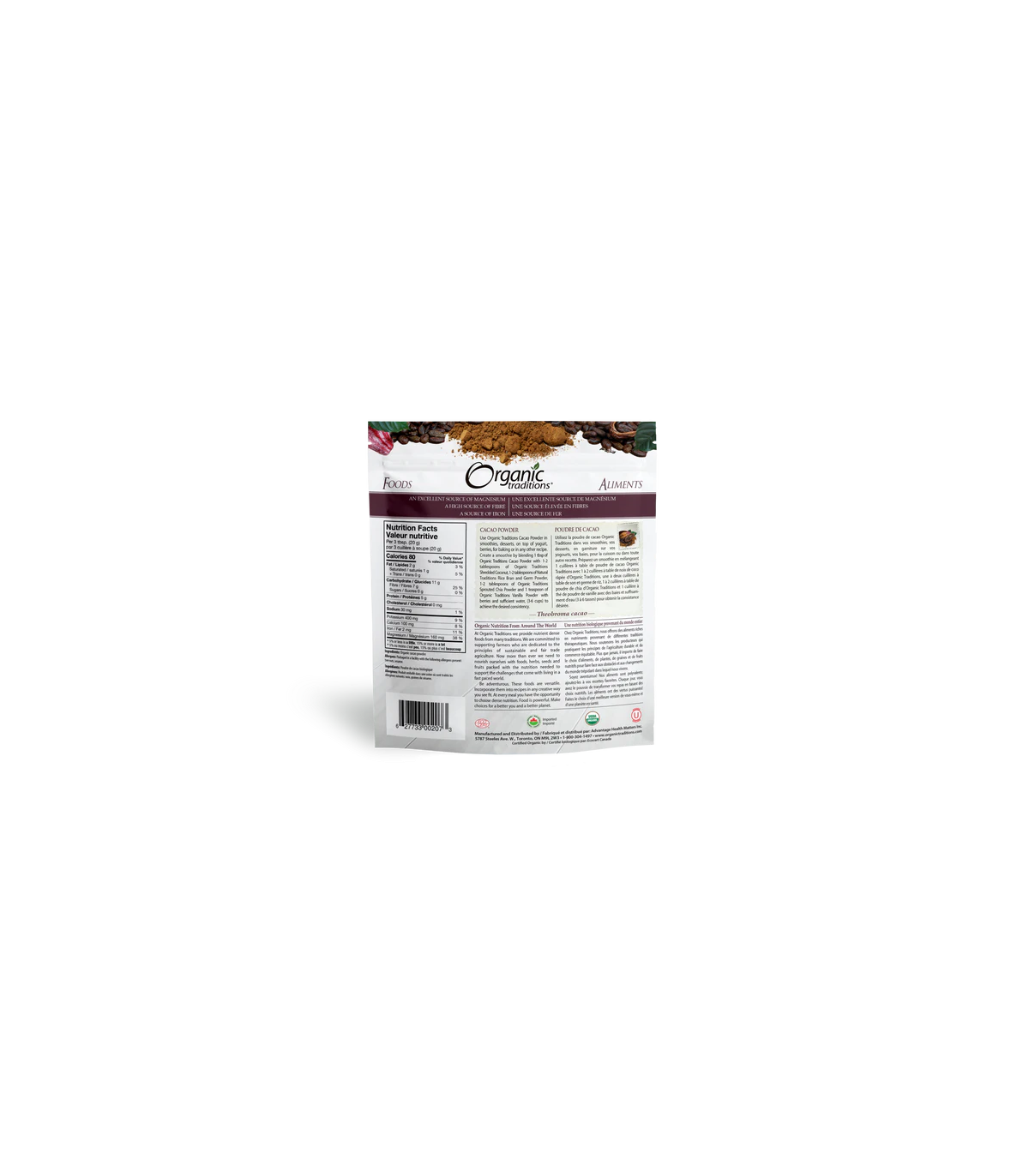 Organic Traditions Cacao Powder 227 g | 每天不同折扣, 全网最低价格 | 种类齐全的保健品店铺 VITASHOP, 只有你想不到, 没有你买不到 !