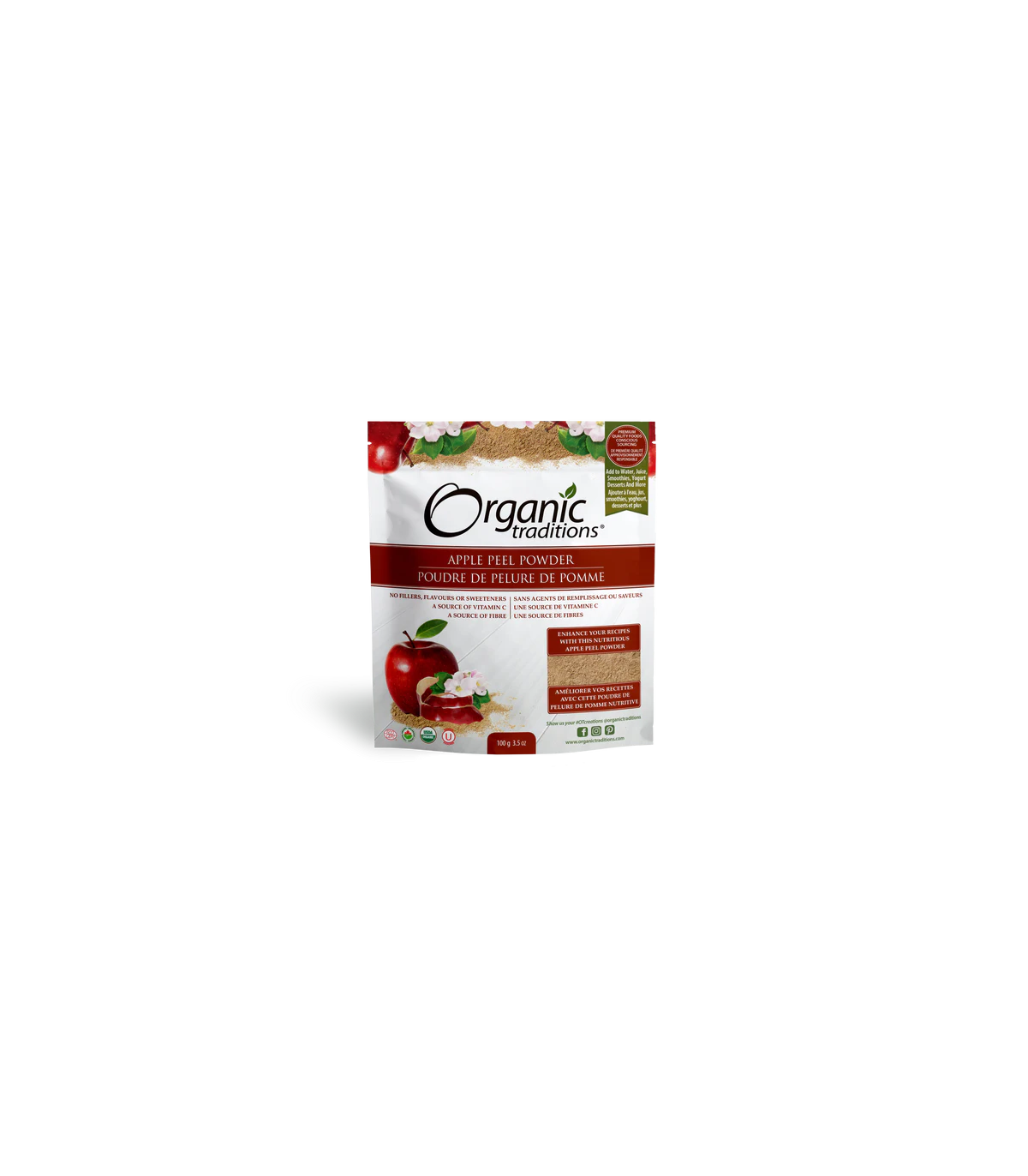 Organic Traditions Apple Peel Powder 100 g | Unbeatable Prices, Daily Deals | VITASHOP
