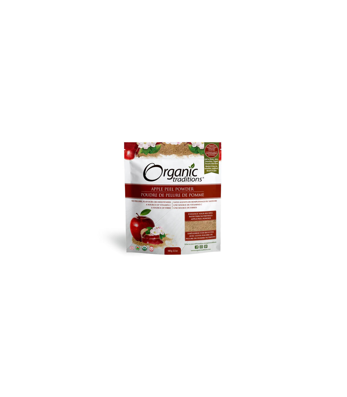Organic Traditions Apple Peel Powder 100 g | Unbeatable Prices, Daily Deals | VITASHOP