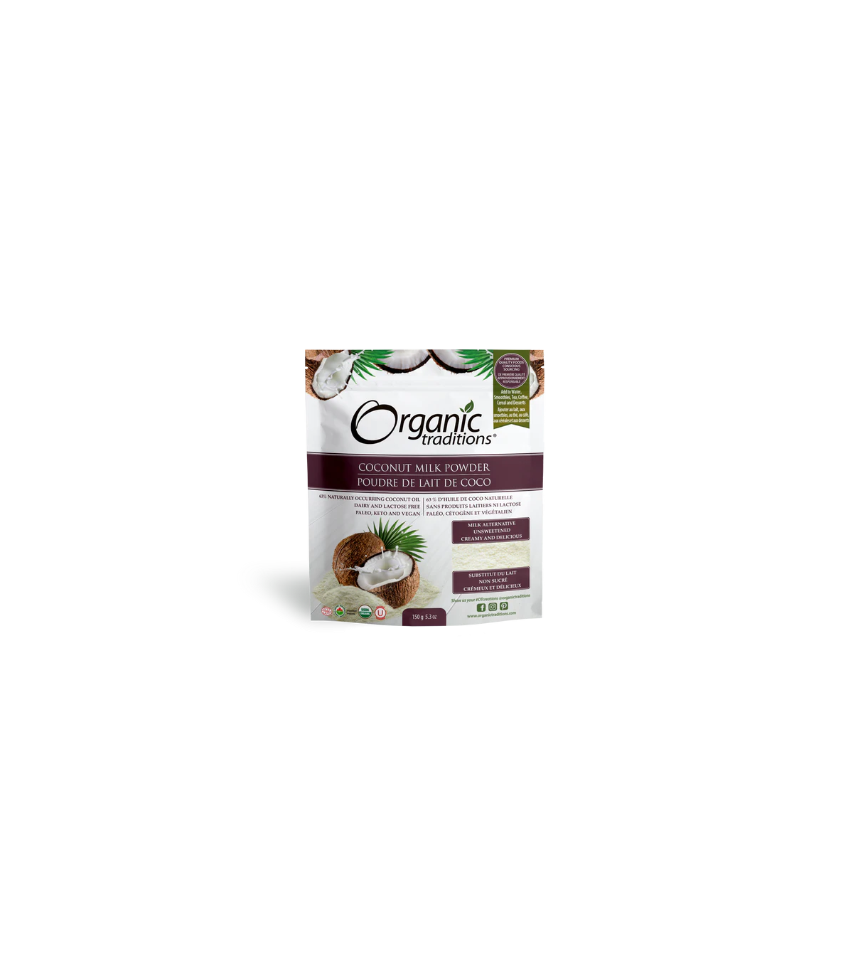 Organic Traditions 오가닉 트래디션 코코넛 밀크 파우더 150g | 매일 업데이트되는 특가 상품 | VITASHOP