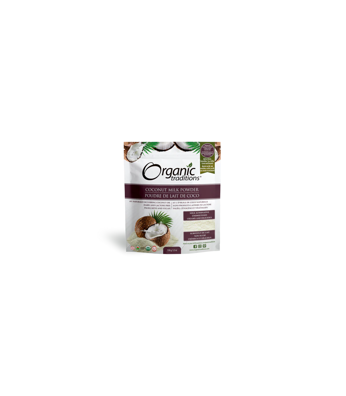 Organic Traditions 오가닉 트래디션 코코넛 밀크 파우더 150g | 매일 업데이트되는 특가 상품 | VITASHOP