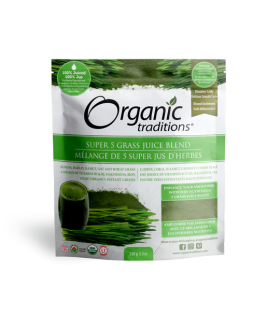 Organic Traditions Super 5 Grass Juice Blend 150 g | 每天不同折扣, 全网最低价格 | 种类齐全的保健品店铺 VITASHOP, 只有你想不到, 没有你买不到 !