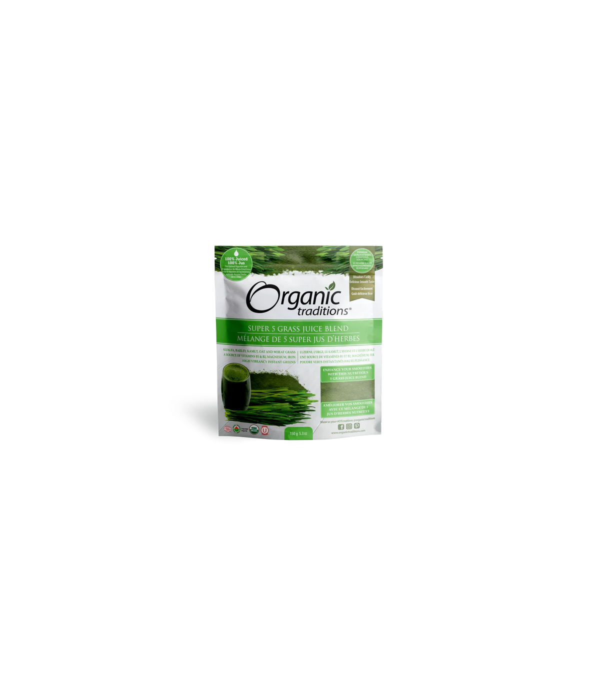 Organic Traditions 오가닉 트래디션 슈퍼 5 잔디 주스 블렌드 150g | 매일 업데이트되는 특가 상품 | VITASHOP