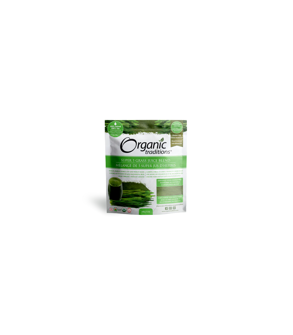 Organic Traditions Wheat Grass Juice Powder 150 g | Unbeatable Prices, Daily Deals | VITASHOP