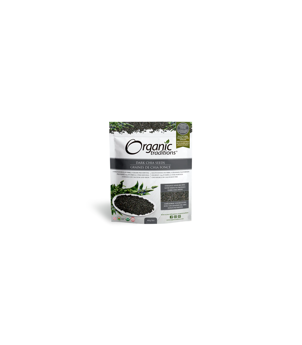 Chia Seeds Dark Whole 454 g | Safest & Easiest Shopping Vitamins Online | VITASHOP