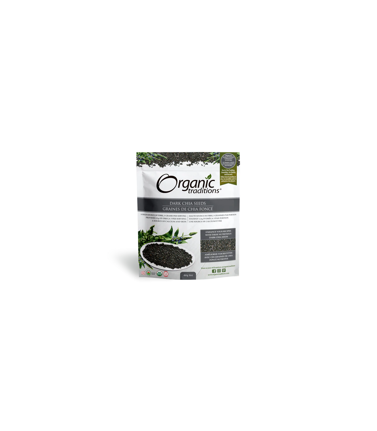 Chia Seeds Dark Whole 454 g | Safest & Easiest Shopping Vitamins Online | VITASHOP