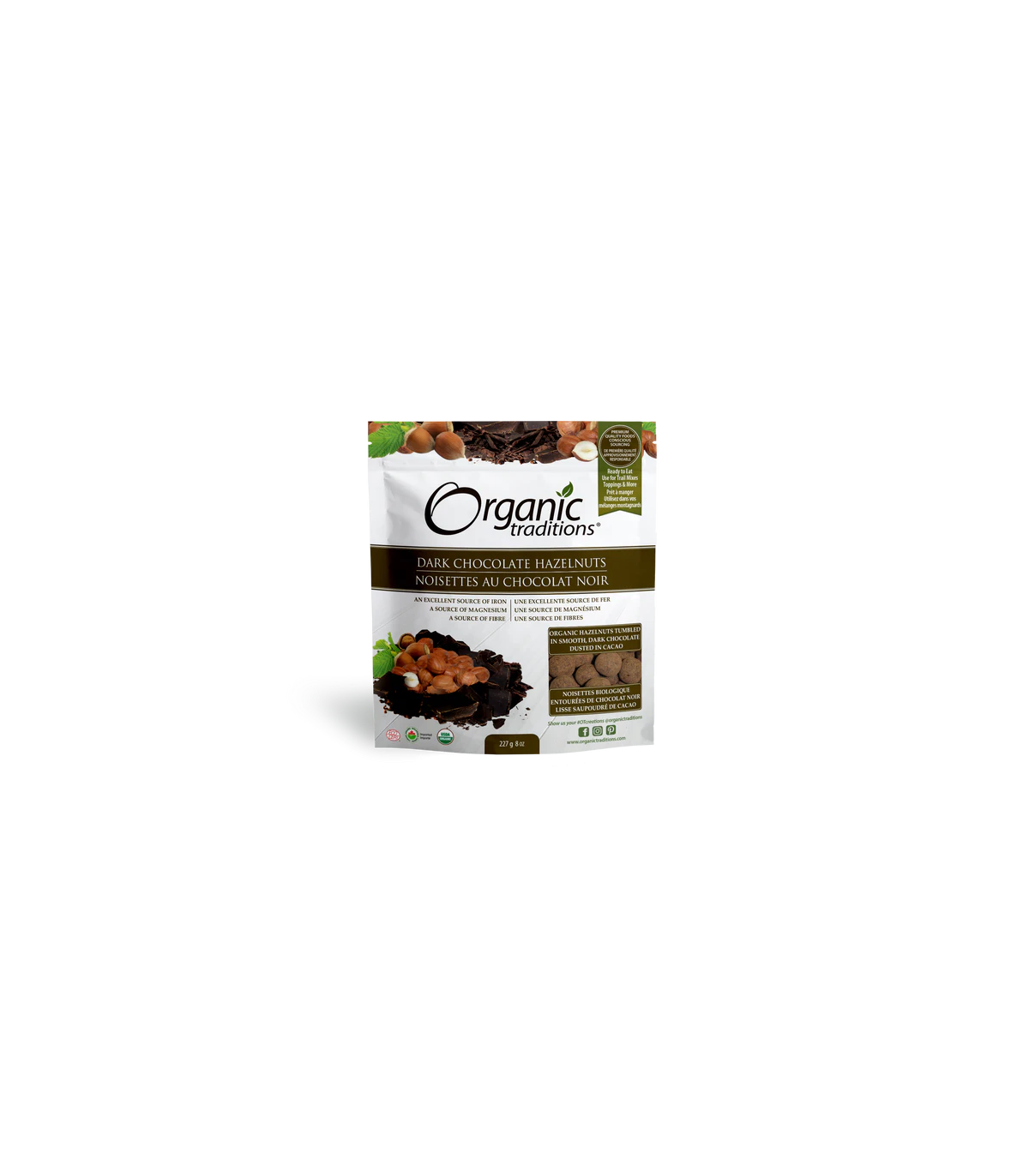 Organic Traditions Hazelnuts Dark Chocolate 227 g | Unbeatable Prices, Daily Deals | VITASHOP