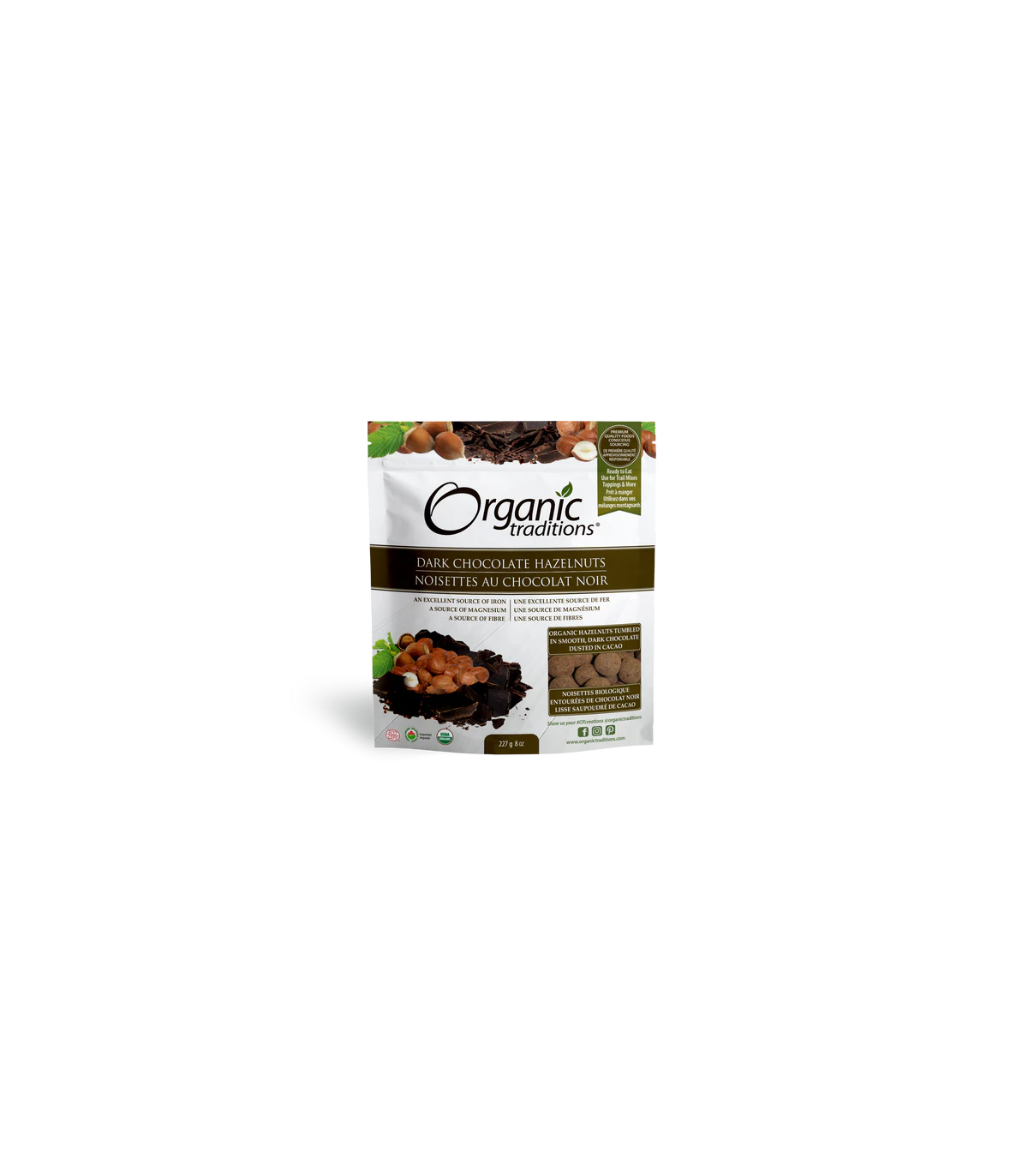Organic Traditions Hazelnuts Dark Chocolate 227 g | Unbeatable Prices, Daily Deals | VITASHOP