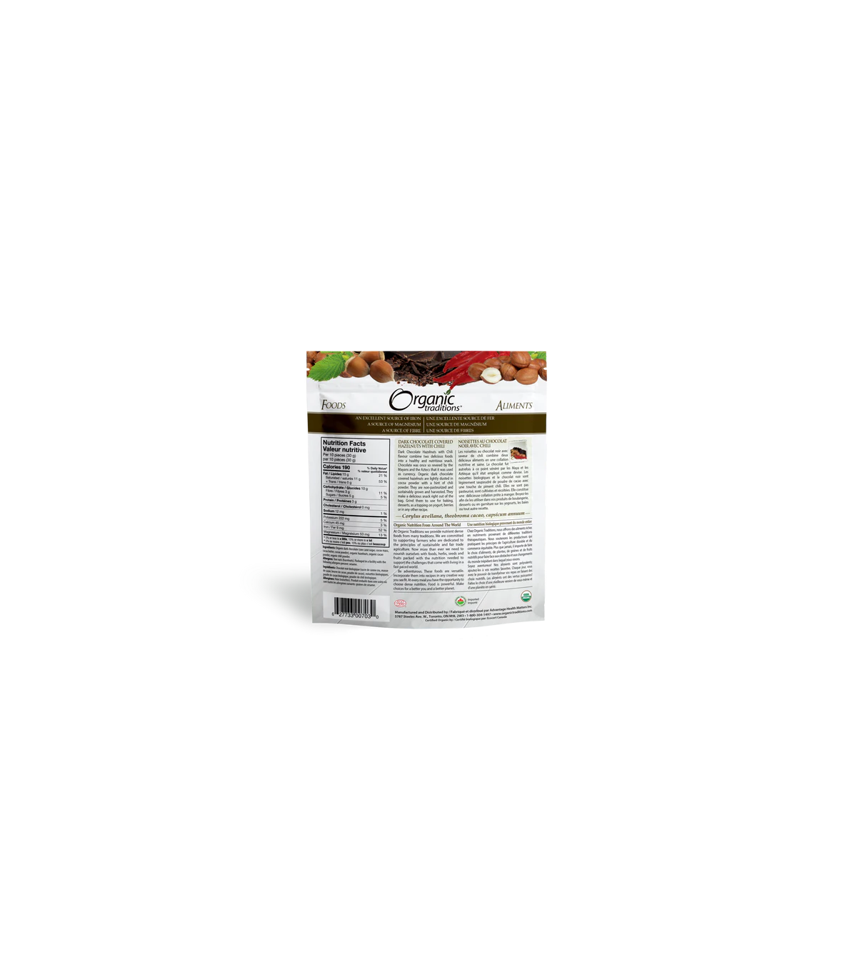 Organic Traditions Hazelnuts Dark Chocolate W Chili 227 g | Unbeatable Prices, Daily Deals | VITASHOP