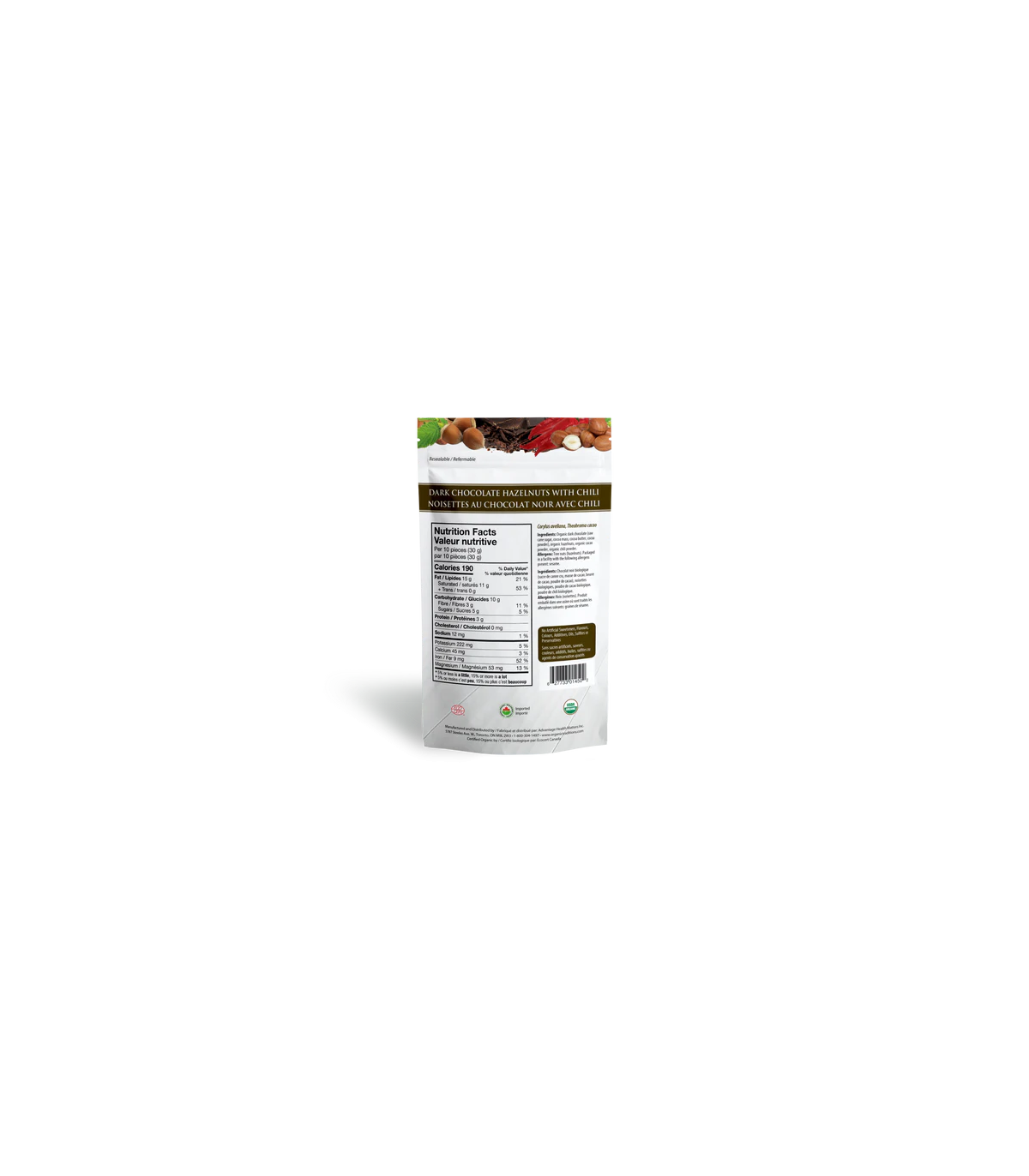 Organic Traditions 오가닉 트래디션 헤이즐넛 다크 초콜릿 W 칠리 100g | 매일 업데이트되는 특가 상품 | VITASHOP