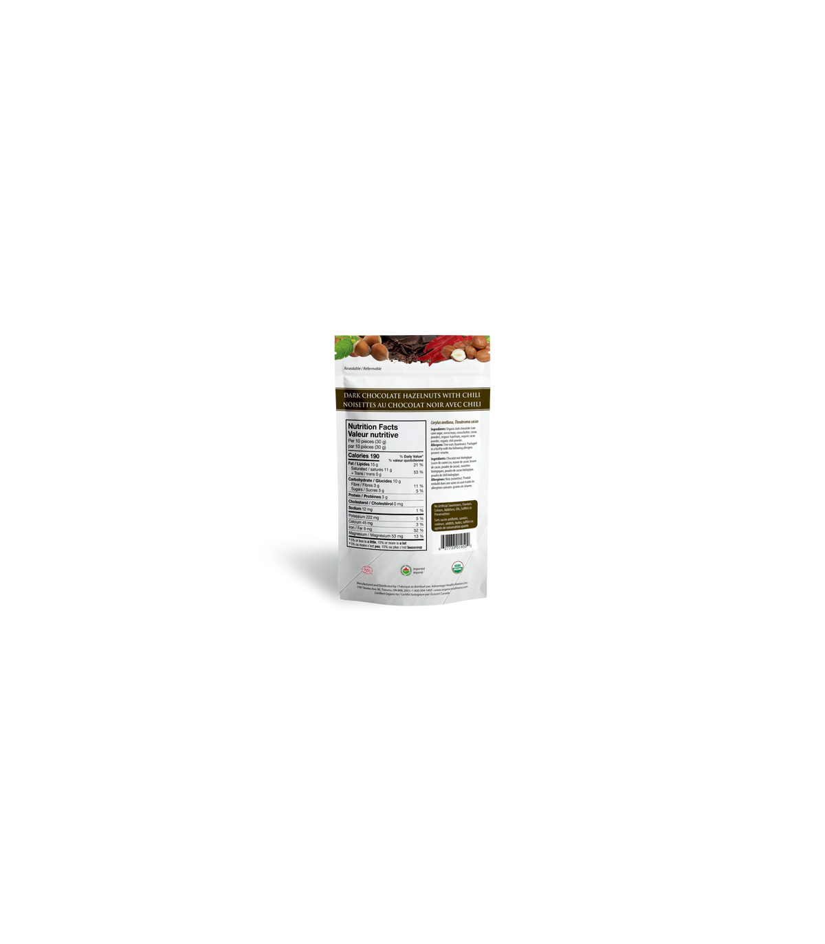 Organic Traditions 오가닉 트래디션 헤이즐넛 다크 초콜릿 W 칠리 100g | 매일 업데이트되는 특가 상품 | VITASHOP