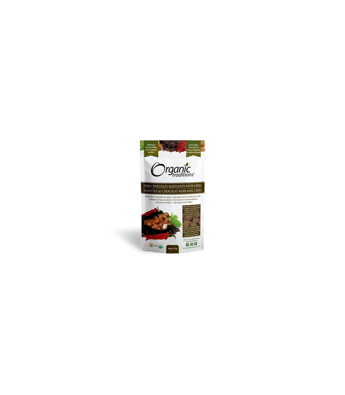Organic Traditions 오가닉 트래디션 헤이즐넛 다크 초콜릿 W 칠리 100g | 매일 업데이트되는 특가 상품 | VITASHOP