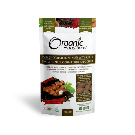 Organic Traditions 오가닉 트래디션 헤이즐넛 다크 초콜릿 W 칠리 100g | 매일 업데이트되는 특가 상품 | VITASHOP