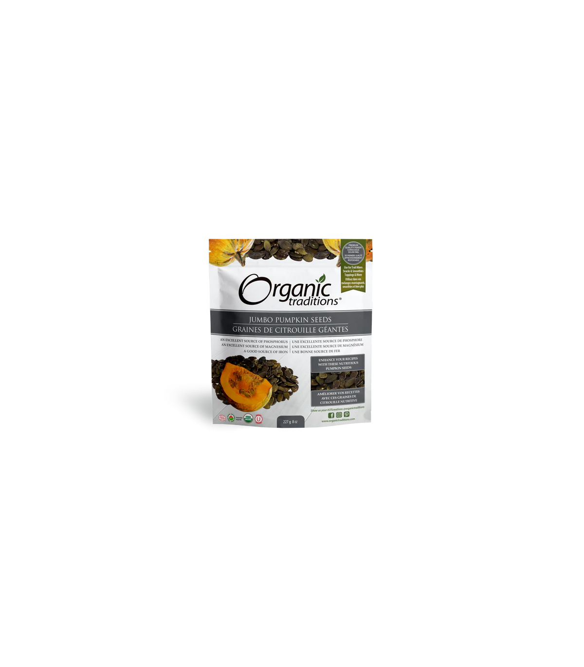 Organic Traditions 오가닉 트래디션 호박씨 점보 227g | 매일 업데이트되는 특가 상품 | VITASHOP