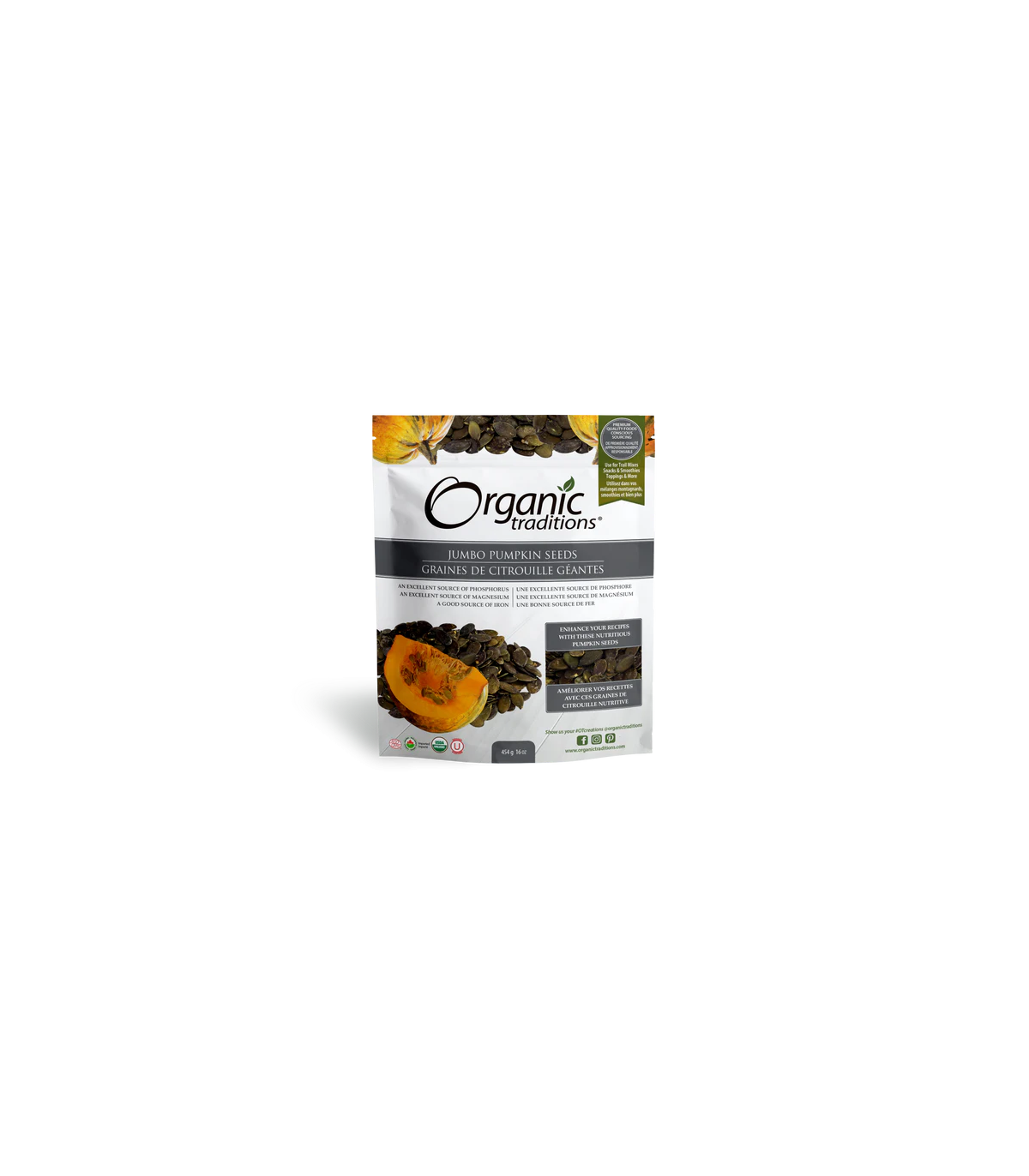 Organic Traditions 오가닉 트래디션 호박씨 점보 454g | 매일 업데이트되는 특가 상품 | VITASHOP