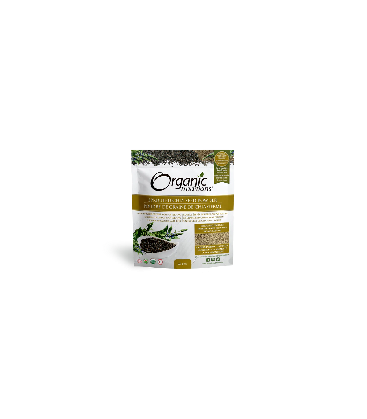 Organic Traditions Sprouted Chia 227 g | Unbeatable Prices, Daily Deals | VITASHOP