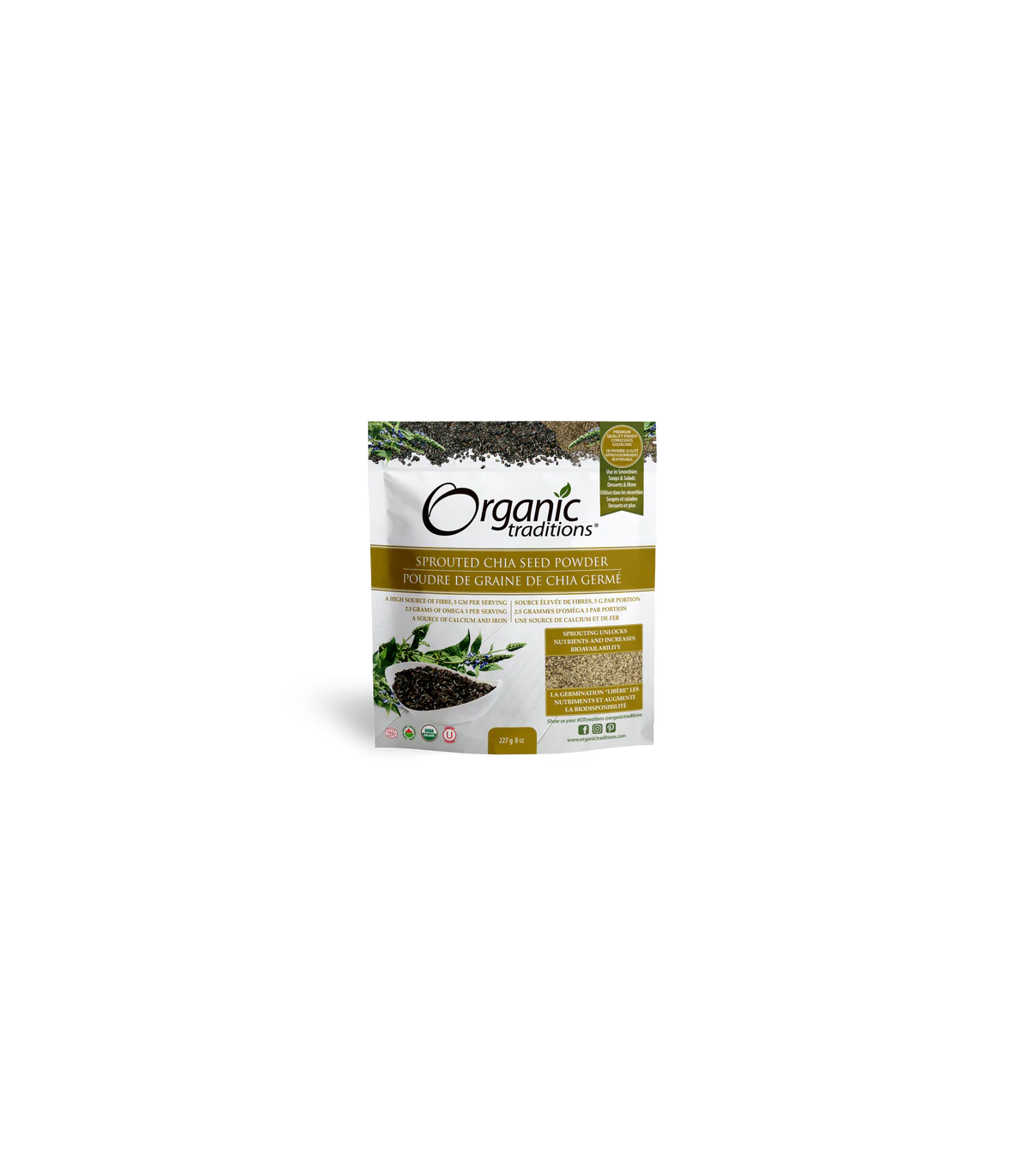 Organic Traditions Sprouted Chia 227 g | Unbeatable Prices, Daily Deals | VITASHOP