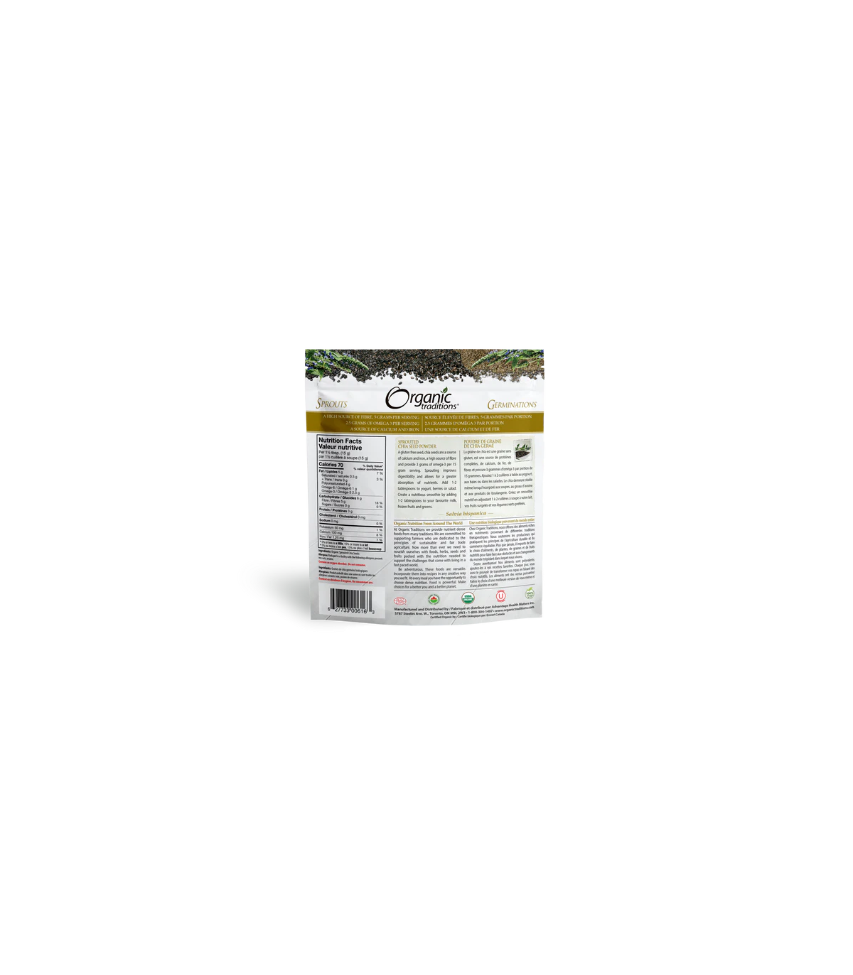 Organic Traditions Sprouted Chia 227 g | Unbeatable Prices, Daily Deals | VITASHOP