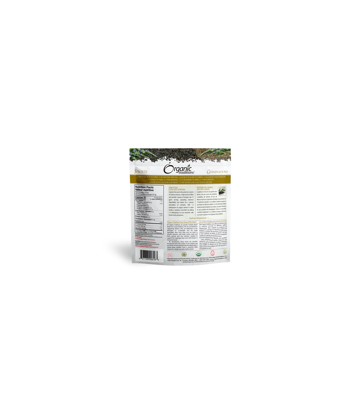Organic Traditions Sprouted Chia 227 g | Unbeatable Prices, Daily Deals | VITASHOP