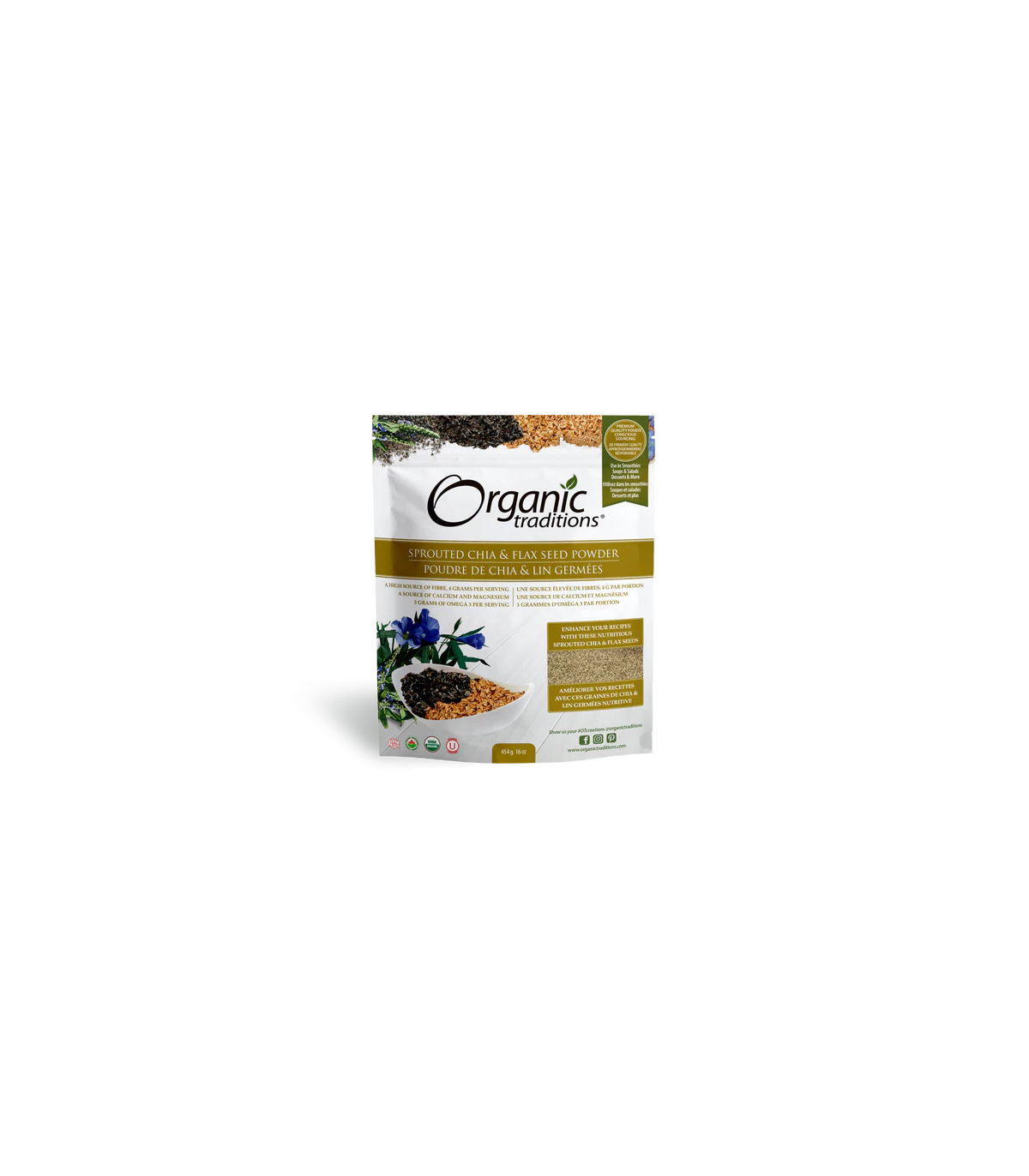 Organic Traditions 오가닉 트래디션 발아 치아/아마 454g | 매일 업데이트되는 특가 상품 | VITASHOP