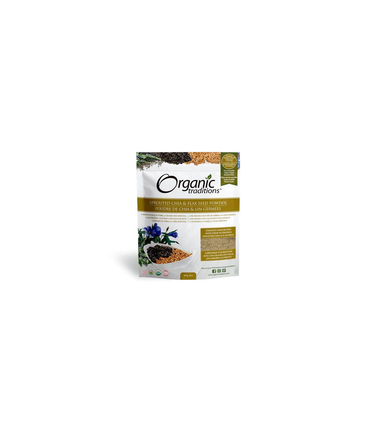 Organic Traditions 오가닉 트래디션 발아 치아/아마 454g | 매일 업데이트되는 특가 상품 | VITASHOP