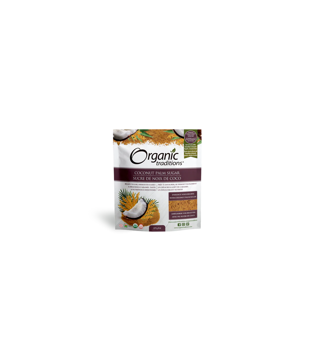 Organic Traditions 오가닉 트래디션 코코넛 야자 설탕 227g | 매일 업데이트되는 특가 상품 | VITASHOP