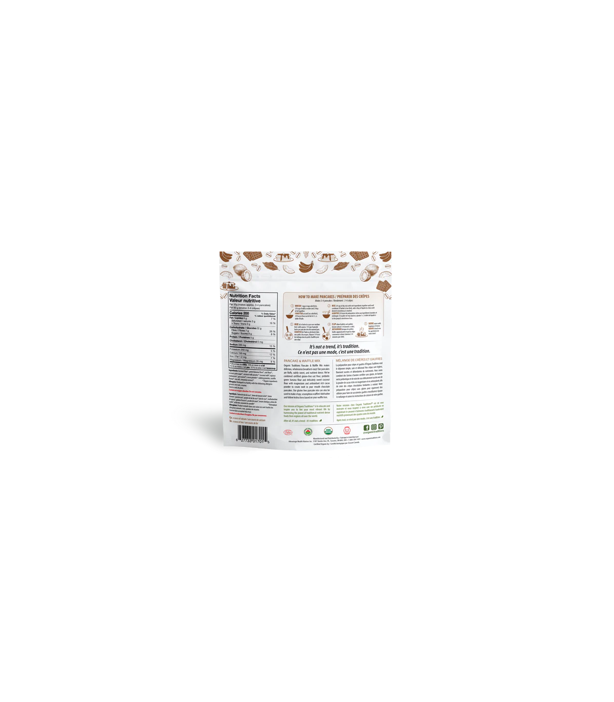Organic Traditions Pancake And Waffle Mix Chocolate 300 g | Unbeatable Prices, Daily Deals | VITASHOP