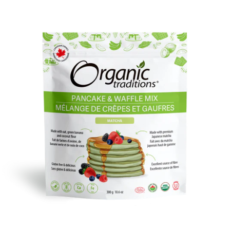 Organic Traditions Pancake And Waffle Mix Matcha 300 g | Unbeatable Prices, Daily Deals | VITASHOP
