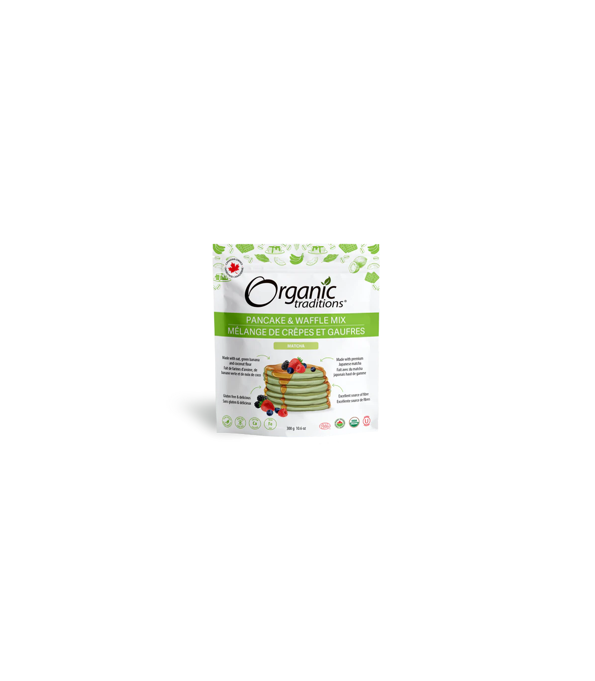 Organic Traditions Pancake And Waffle Mix Matcha 300 g | Unbeatable Prices, Daily Deals | VITASHOP