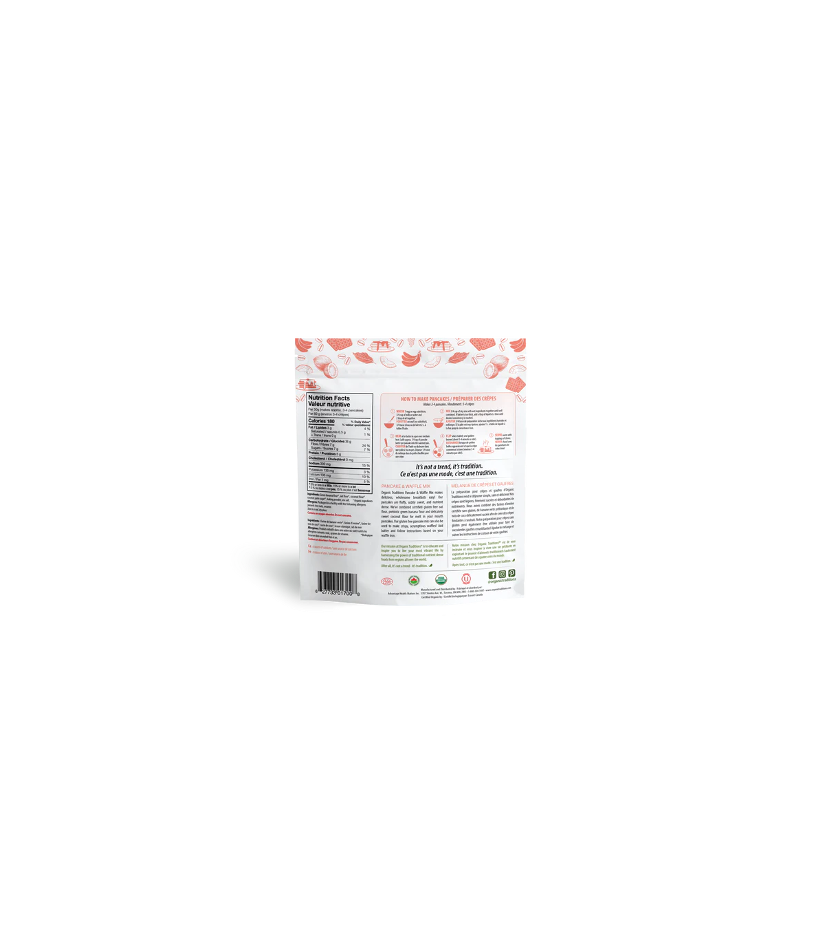 Organic Traditions Pancake And Waffle Mix Original 300 g | Unbeatable Prices, Daily Deals | VITASHOP