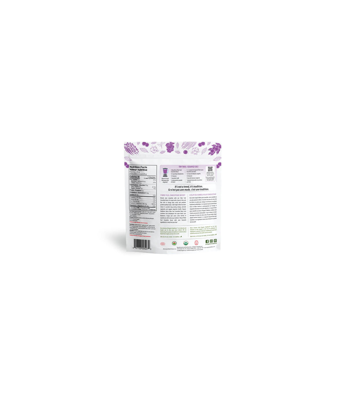 Organic Traditions Fibre Fuel Berry 300 g | Unbeatable Prices, Daily Deals | VITASHOP