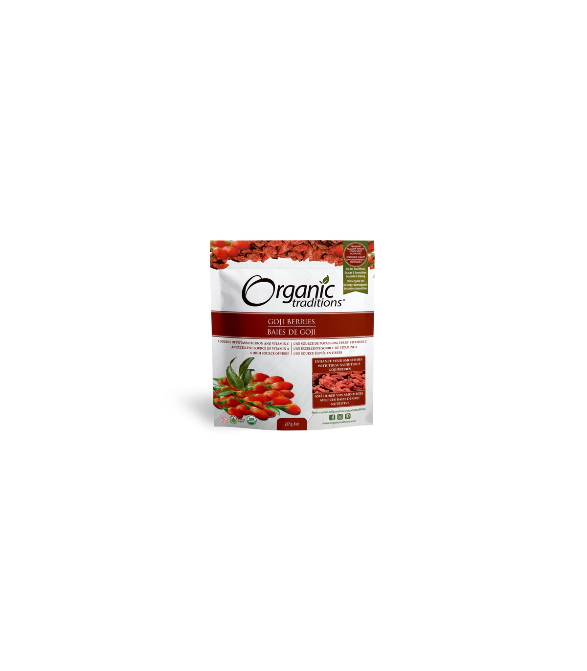 Organic Traditions Goji Berries 227 g | Unbeatable Prices, Daily Deals | VITASHOP