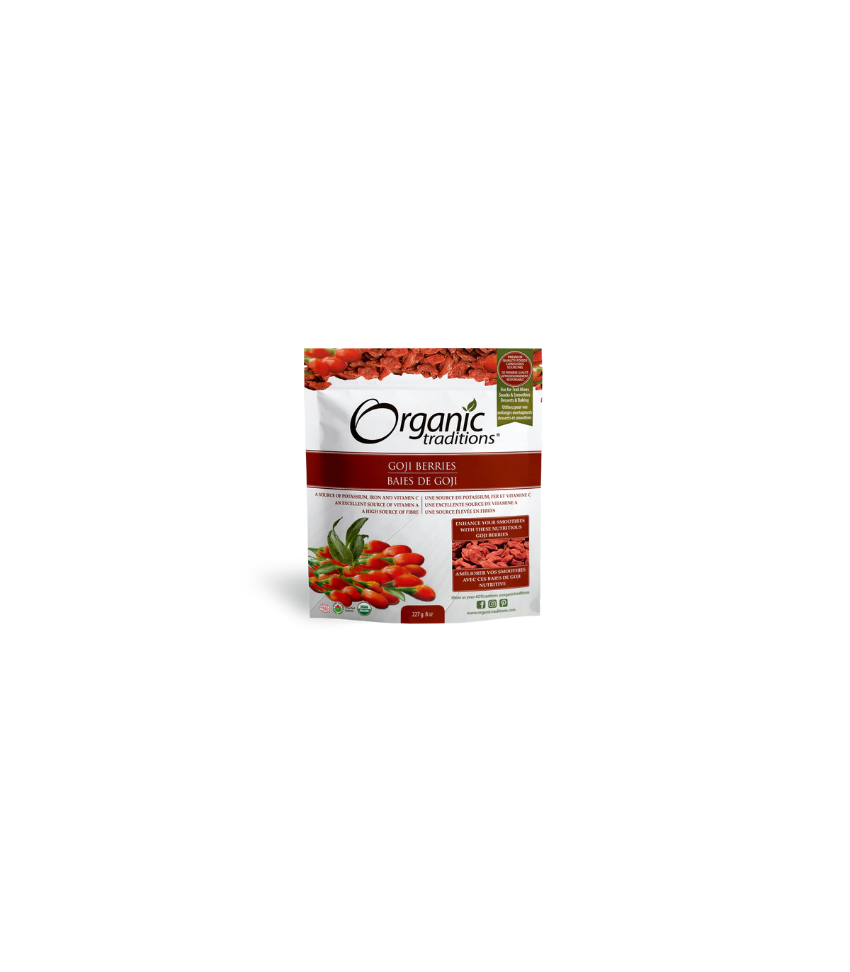 Organic Traditions Goji Berries 227 g | Unbeatable Prices, Daily Deals | VITASHOP