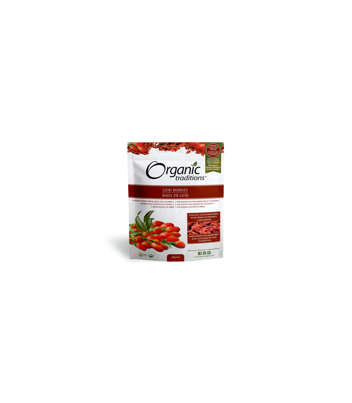 Organic Traditions Goji Berries 454 g | Unbeatable Prices, Daily Deals | VITASHOP