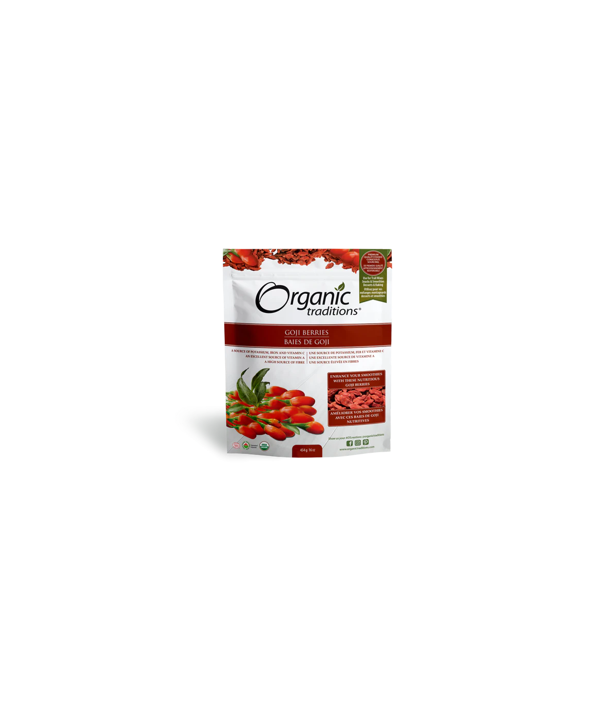 Organic Traditions Goji Berries 454 g | Unbeatable Prices, Daily Deals | VITASHOP