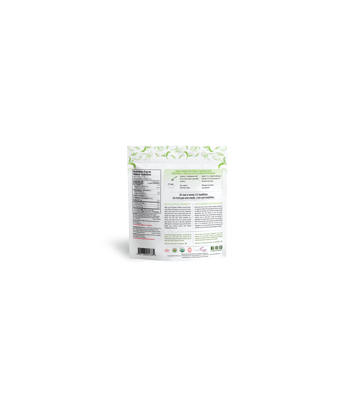 Latte Matcha with Probiotics 150 g | Safest & Easiest Shopping Vitamins Online | VITASHOP