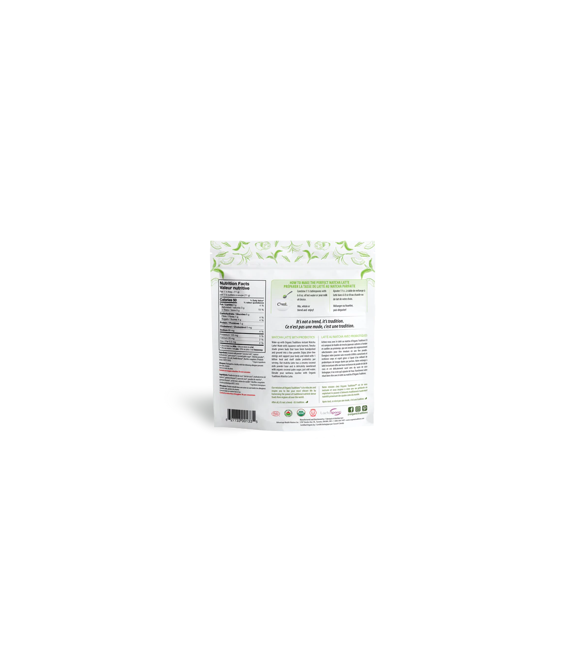 Latte Matcha with Probiotics 150 g | Safest & Easiest Shopping Vitamins Online | VITASHOP