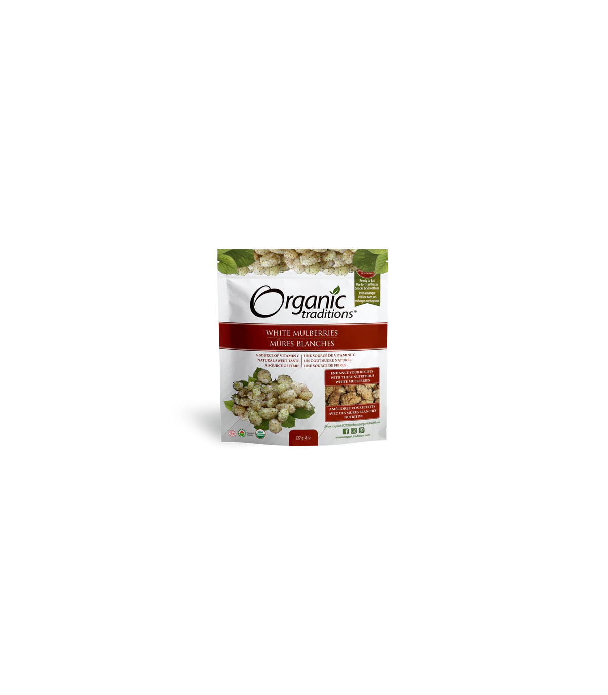 Organic Traditions Mulberries White Dried 227 g | 每天不同折扣, 全网最低价格 | 种类齐全的保健品店铺 VITASHOP, 只有你想不到, 没有你买不到 !