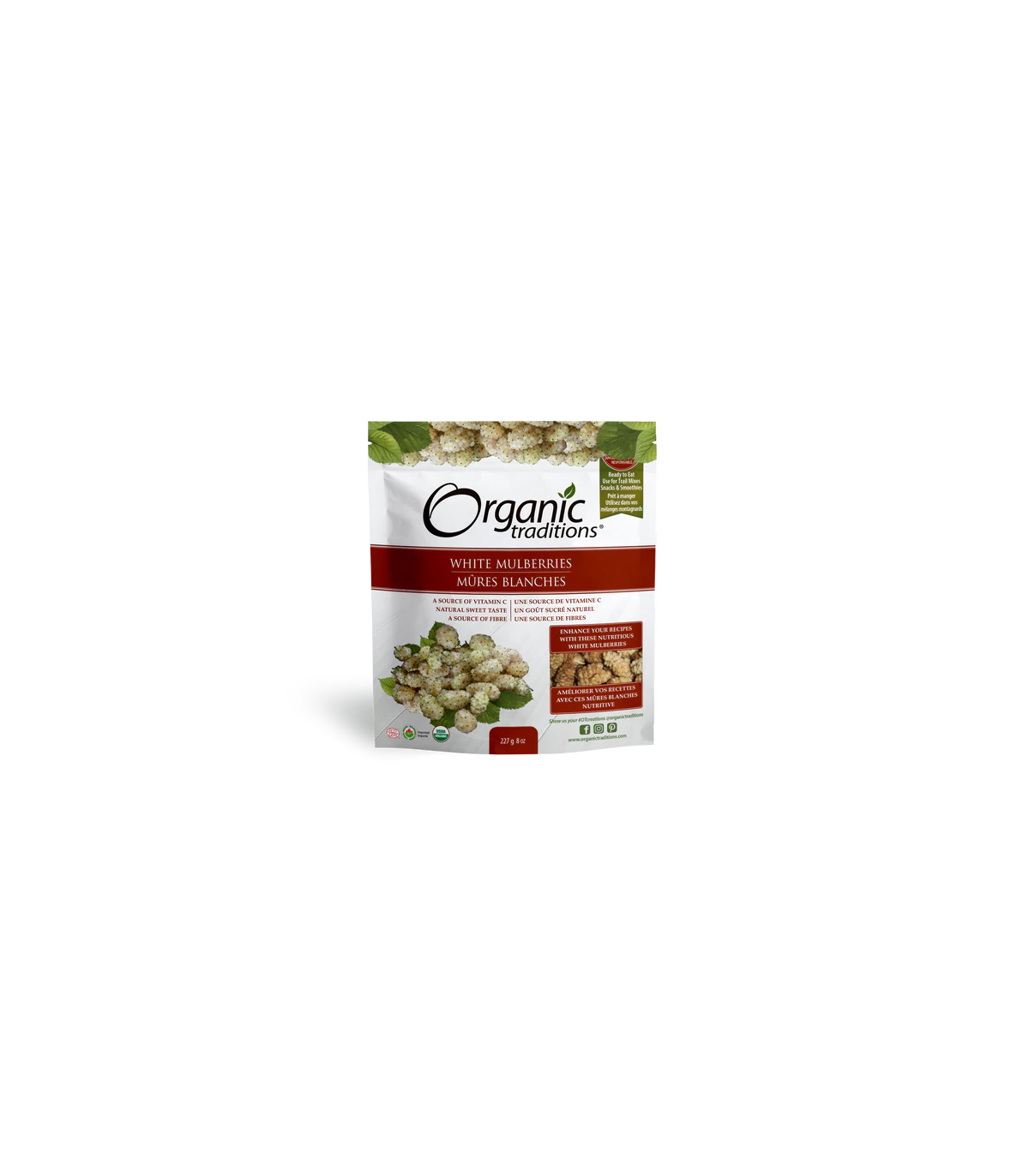 Organic Traditions Mulberries White Dried 227 g | 每天不同折扣, 全网最低价格 | 种类齐全的保健品店铺 VITASHOP, 只有你想不到, 没有你买不到 !