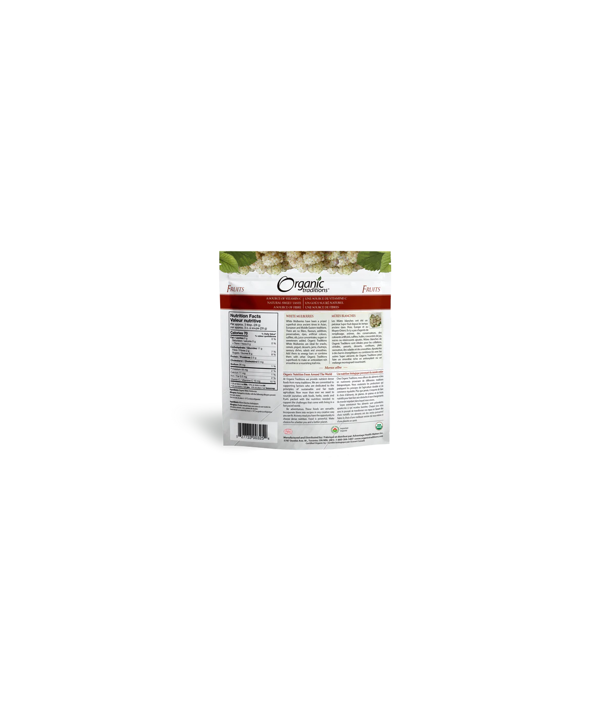Organic Traditions Mulberries White Dried 227 g | 每天不同折扣, 全网最低价格 | 种类齐全的保健品店铺 VITASHOP, 只有你想不到, 没有你买不到 !