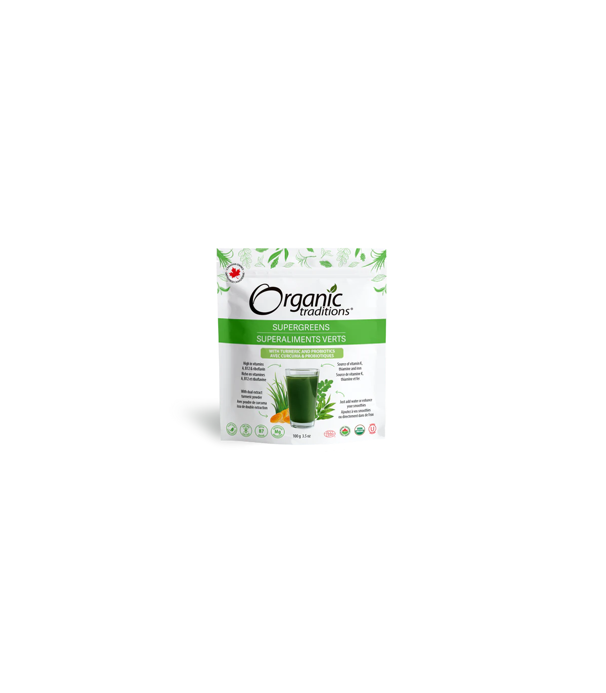 Organic Traditions Probiotic Super Greens w/Turmeric 100 g | Unbeatable Prices, Daily Deals | VITASHOP