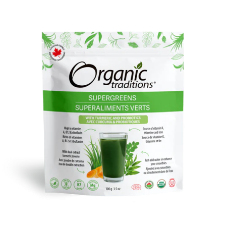 Organic Traditions Probiotic Super Greens w/Turmeric 100 g | Unbeatable Prices, Daily Deals | VITASHOP
