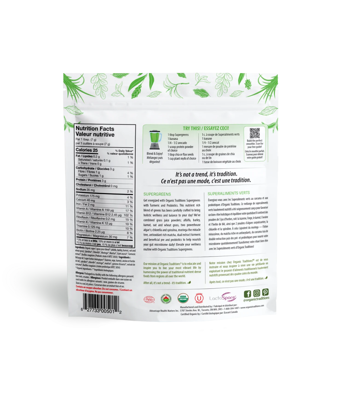 Organic Traditions Probiotic Super Greens w/Turmeric 100 g | Unbeatable Prices, Daily Deals | VITASHOP