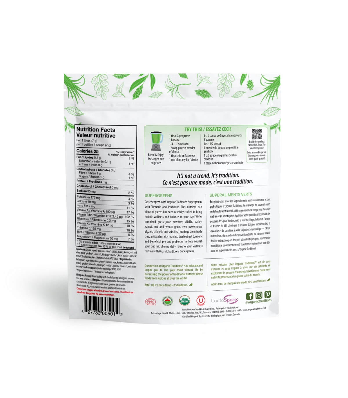 Organic Traditions Probiotic Super Greens w/Turmeric 100 g | Unbeatable Prices, Daily Deals | VITASHOP