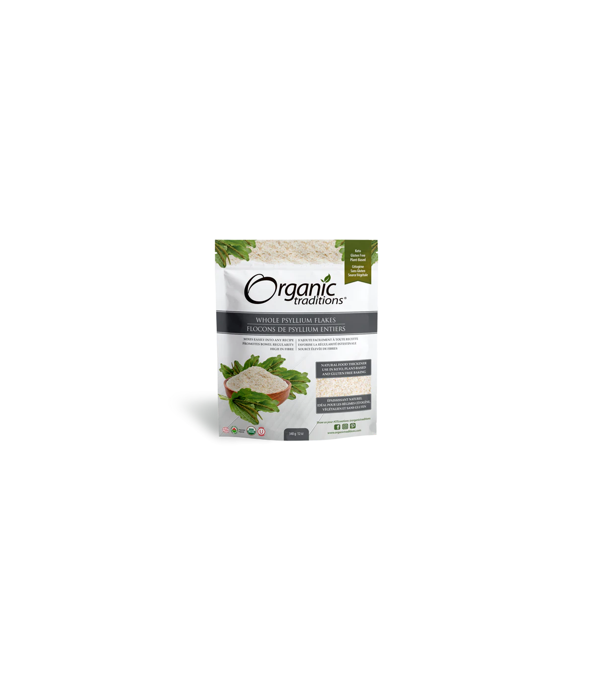 Organic Traditions Whole Psyllium Flakes 340 g | Unbeatable Prices, Daily Deals | VITASHOP