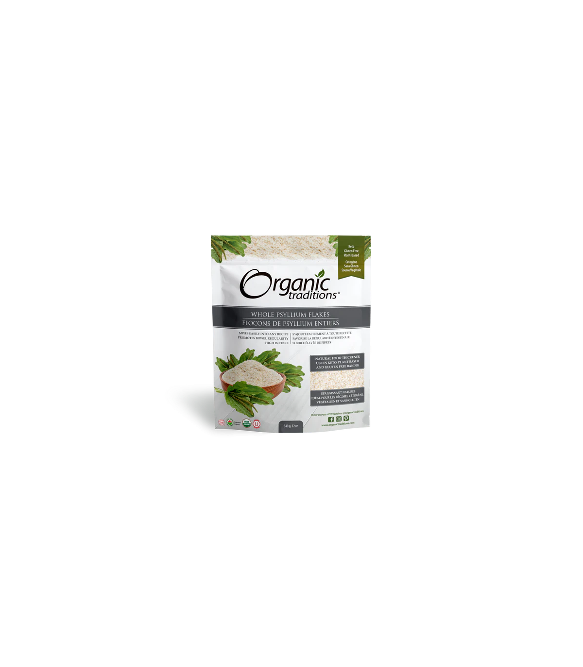 Organic Traditions Whole Psyllium Flakes 340 g | Unbeatable Prices, Daily Deals | VITASHOP