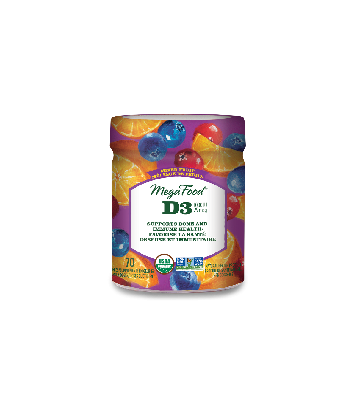Vitamin D3 Wellness (1000 IU), Mixed Fruit 70 Gummies | Safest & Easiest Shopping Vitamins Online | VITASHOP