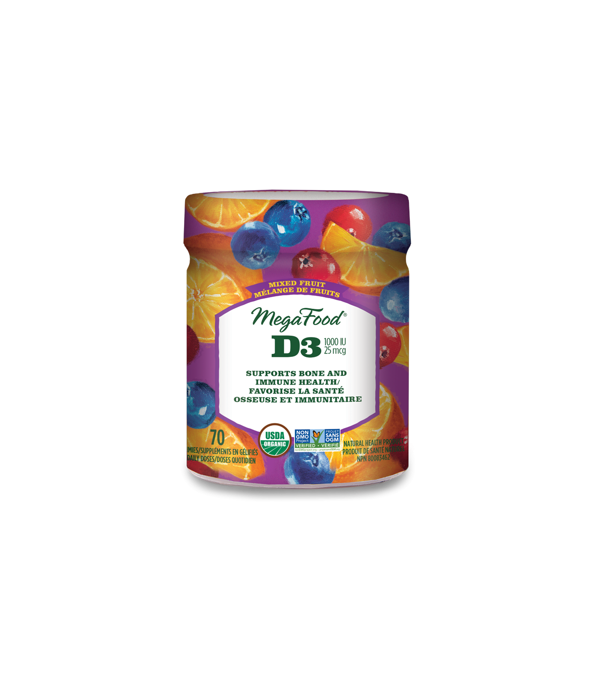 Vitamin D3 Wellness (1000 IU), Mixed Fruit 70 Gummies | Safest & Easiest Shopping Vitamins Online | VITASHOP